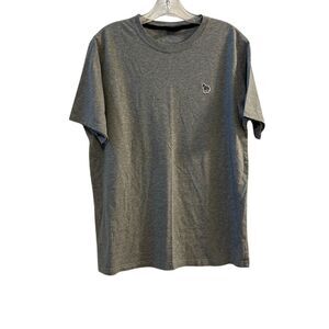 PS Paul Smith Men's Gray Crew Neck T-Shirt L Zebra Logo Eco-Friendly